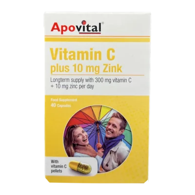 Apovital Vitamin C Plus 10 Mg Zink | ویتامین C پلاس 10 میلی گرم زینک آپوویتال