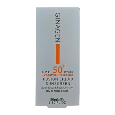 Ginagen SunScreen SPF50 | ضد آفتاب فیوژن واتر SPF50 بی‌رنگ ژیناژن