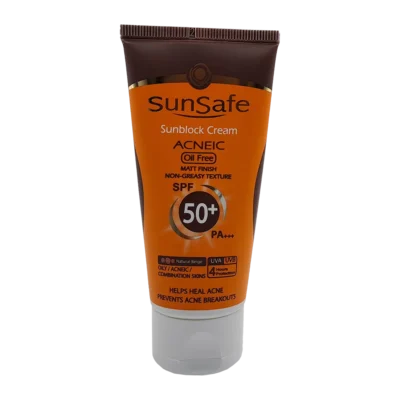 SunSafe SunScreen Cream SPF50 | کرم ضد آفتاب سان‌سیف SPF50 (بژ طبیعی)