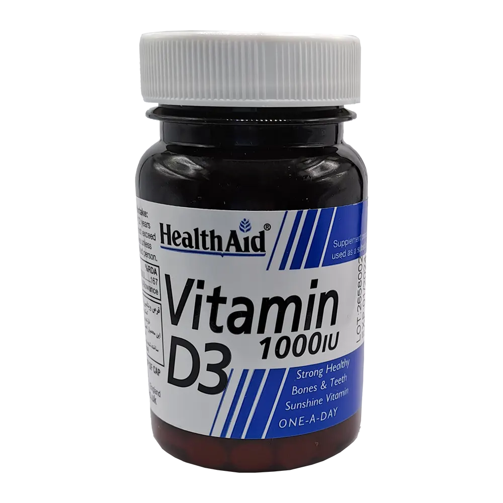 Health Aid Vitamin D3 1000IU Tab | قرص ویتامین D3 1000 واحد هلث اید