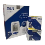 دستگاه تست قند خون + 2 عدد نوار تست آوان | Avan Blood Glucose Test Strips + Monitor