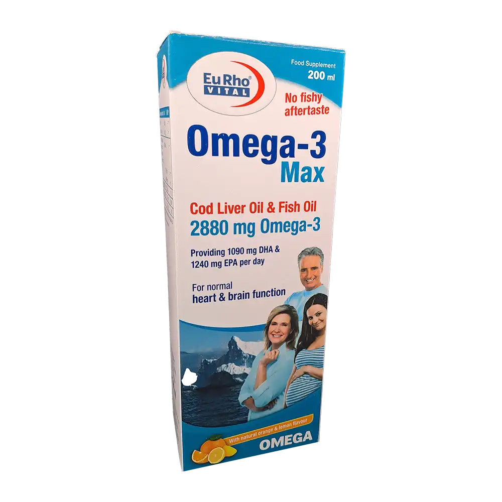 EuRho Vital Omega-3 Max Syrup | شربت امگا-3 مکس یوروویتال