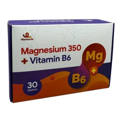 قرص منیزیم 350 و ویتامین B6 ویتامین لایف | VitaminLife Magnesium 350+Vitamin B6 Tab
