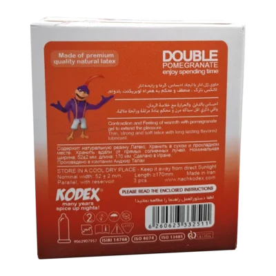 کاندوم تنگ کننده انار کدکس | Kodex Double Pomegranate Condom