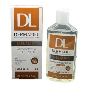 ژل شست و شوی غیر صابونی روشن کننده پوست ملالیفت درمالیفت | Dermalift Depigmenting Syndet Face & Body Gel