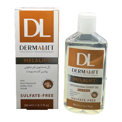 ژل شست و شوی غیر صابونی روشن کننده پوست ملالیفت درمالیفت | Dermalift Depigmenting Syndet Face & Body Gel