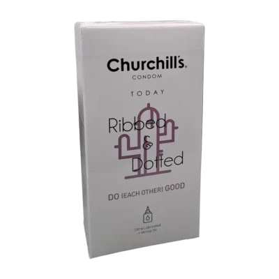 کاندوم خاردار شیاردار روان کننده مضاعف چرچیلز | Churchills Ribbed & Dotted Condom