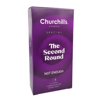 کاندوم ترکیبی 6+6 تاخیری(کلاسیک+خاردار شیاردار)چرچیلز | Churchills The Second Round Condom