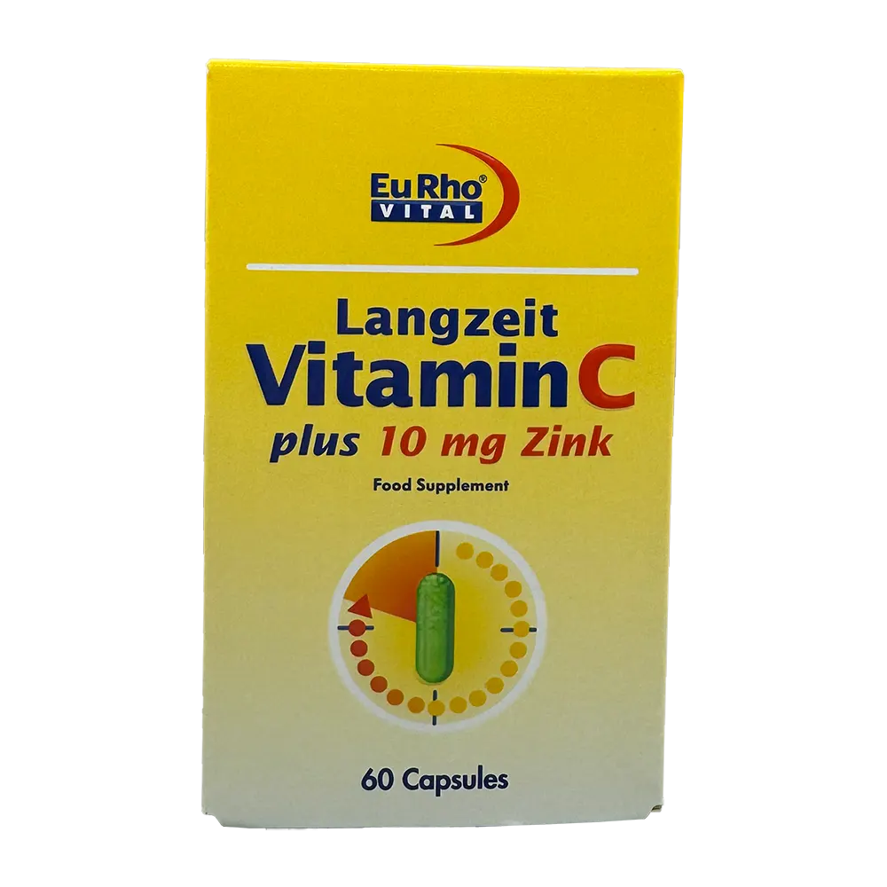 کپسول ویتامین C + زینک 10 میلی گرم یوروویتال | Eurho Vital Langzeit Vitamin C + 10Mg Zink