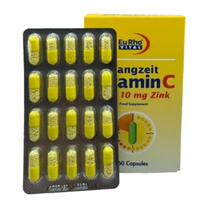 کپسول ویتامین C + زینک 10 میلی گرم یوروویتال | Eurho Vital Langzeit Vitamin C + 10Mg Zink