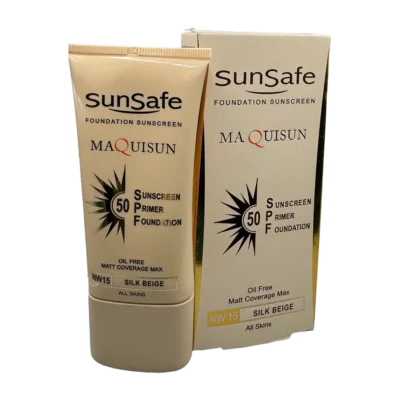 ضدآفتاب کرم پودری و پرایمری مکیسان SPF50 سان سیف | Sunsafe Maquisun Foundation Sunscreen SPF50