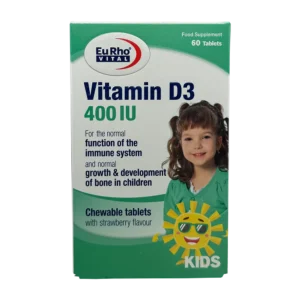 قرص جویدنی ویتامین د3 400 واحدی یوروویتال | Eurho Vital Vitamin D3 400IU Tab