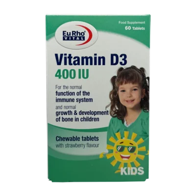 قرص جویدنی ویتامین د3 400 واحدی یوروویتال | Eurho Vital Vitamin D3 400IU Tab