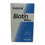 قرص بیوتین 800 میکروگرم هلث اید | HealthAid Biotin 800 Tab