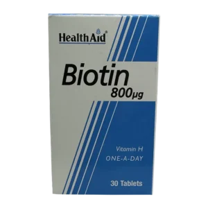 قرص بیوتین 800 میکروگرم هلث اید | HealthAid Biotin 800 Tab