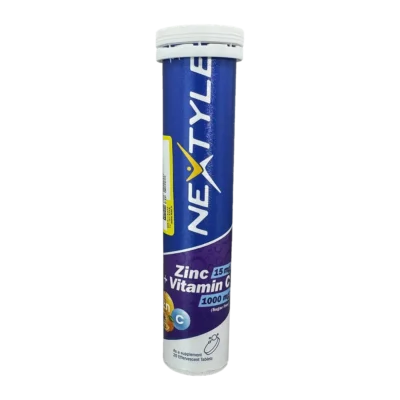 قرص جوشان زینک 15 + ویتامین سی 1000 نکستایل | Nextyle Zinc 15+Vitamin C 1000 Eff