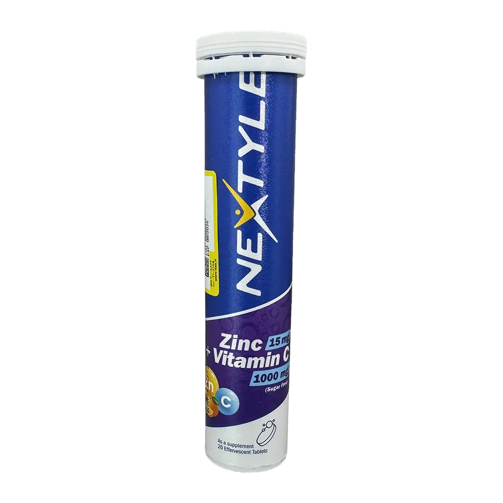 قرص جوشان زینک 15 + ویتامین سی 1000 نکستایل | Nextyle Zinc 15+Vitamin C 1000 Eff